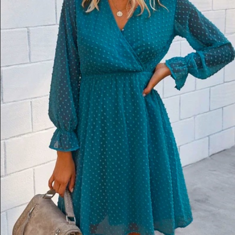 Large teal dress